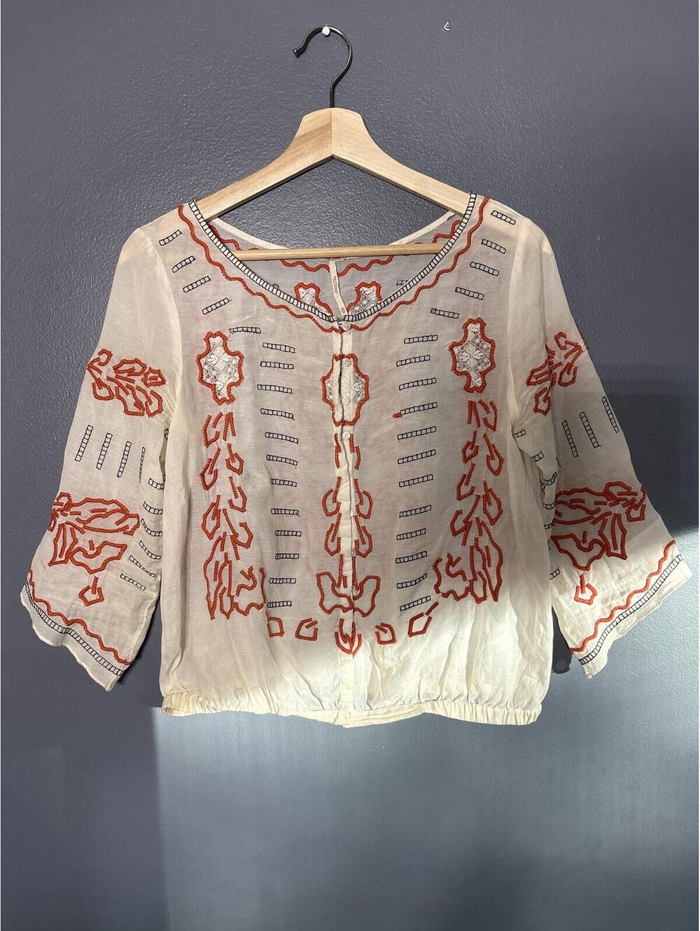 Free people boho whimsical cottage core blouse - Picture 1 of 6